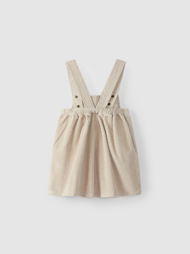 High-waisted, under-bust skirt with suspenders, with pockets High-waisted, under-bust skirt with suspenders, with pockets