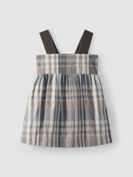 Plaid high-waisted, under-bust skirt with suspenders Plaid high-waisted, under-bust skirt with suspenders
