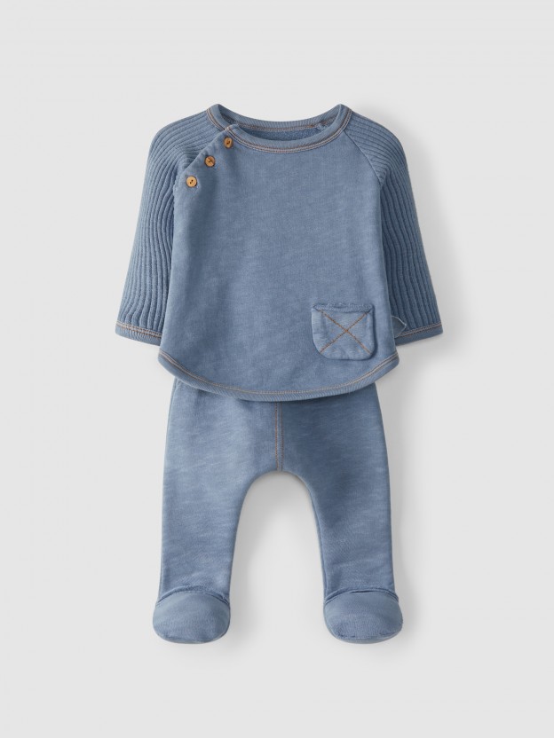 Kit pull et pantalon avec pied