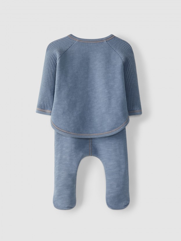 Kit pull et pantalon avec pied
