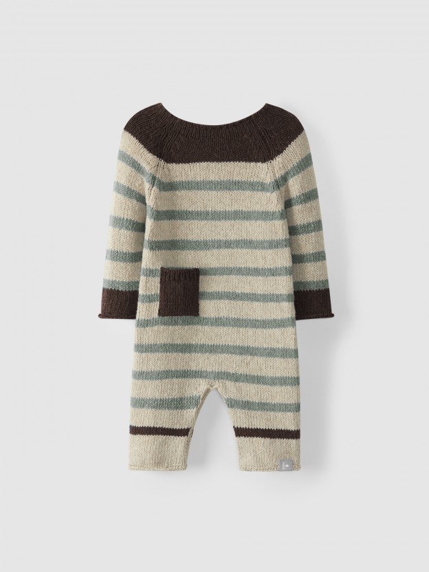 Striped knitted romper Striped knitted romper