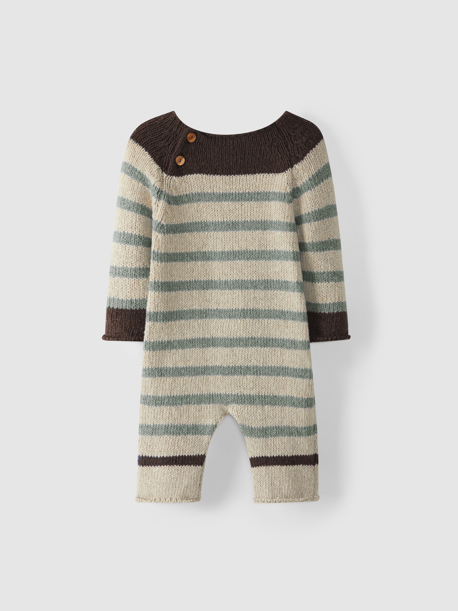 Striped knitted romper