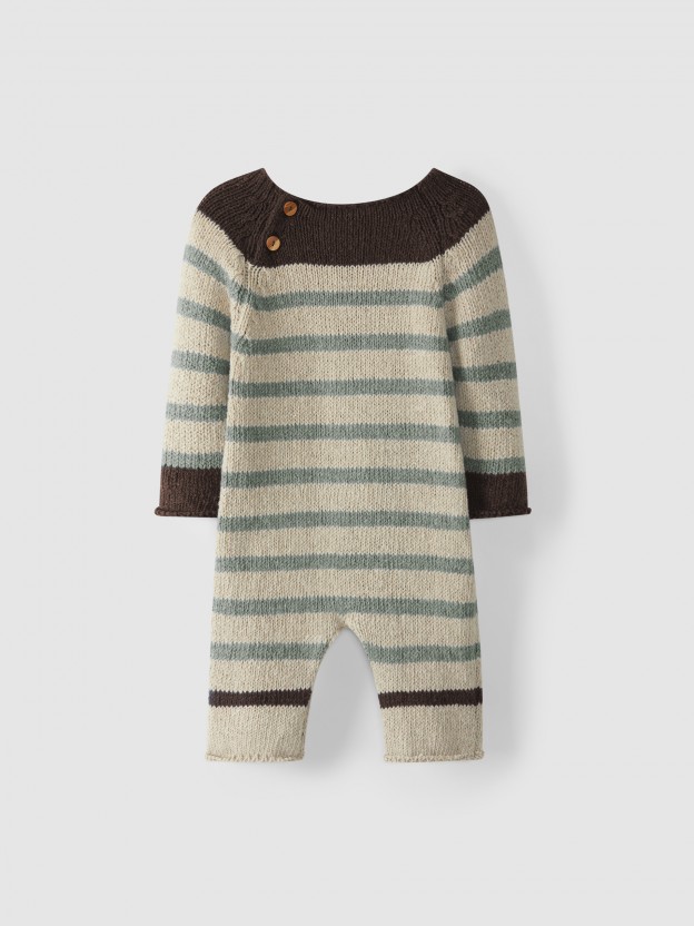 Striped knitted romper Striped knitted romper