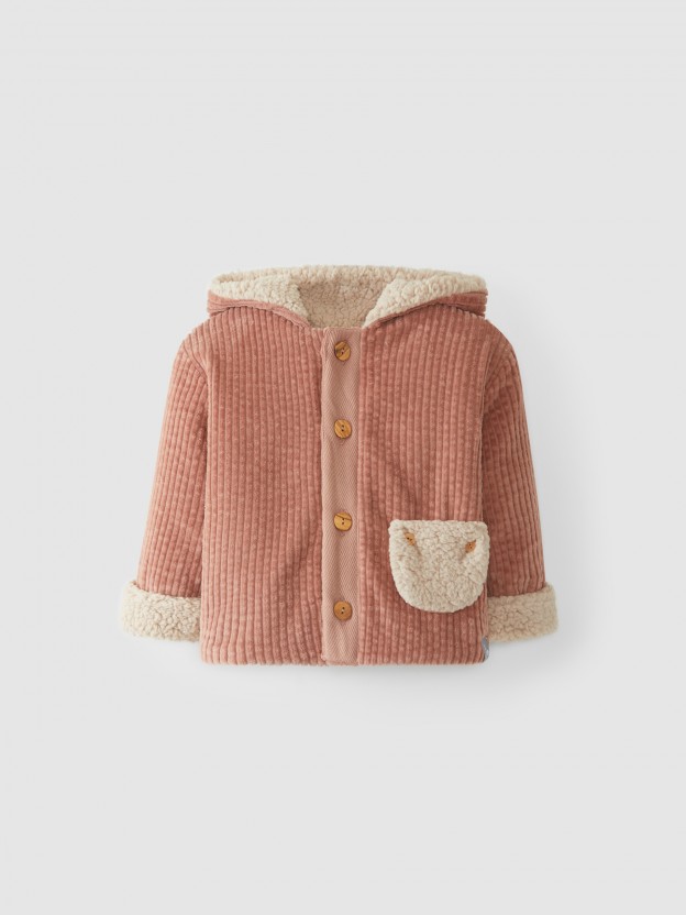 Veste en velours côtelé à capuche Veste en velours côtelé à capuche