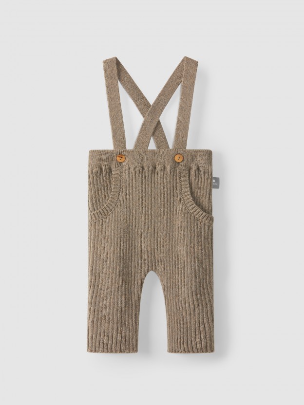 Pantalon tricoté à bretelles Pantalon tricoté à bretelles