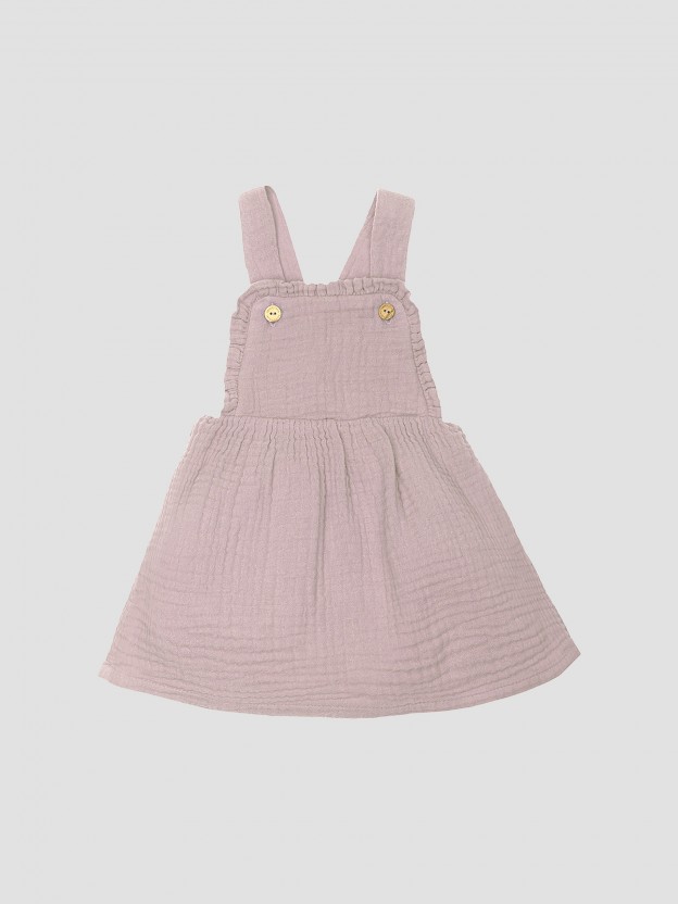 Jupe salopette en coton de couche