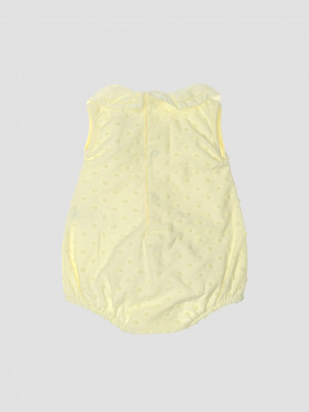 Barboteuse jacquard � pois