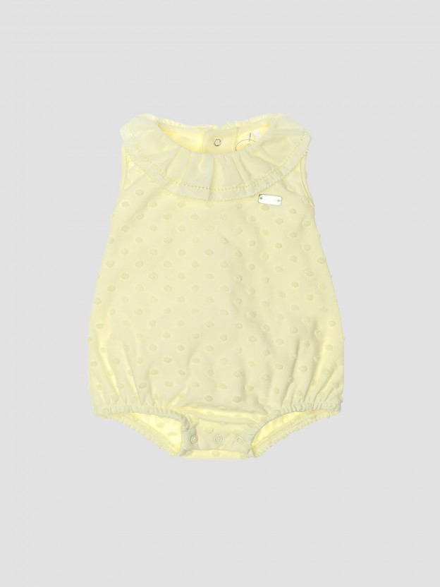 Barboteuse jacquard � pois