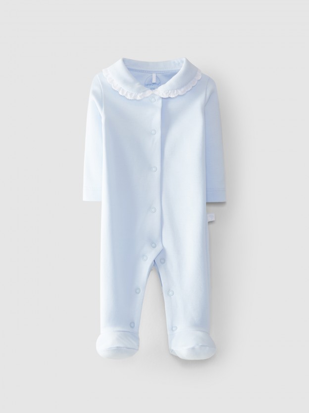 Babygrow with lace collar Babygrow with lace collar