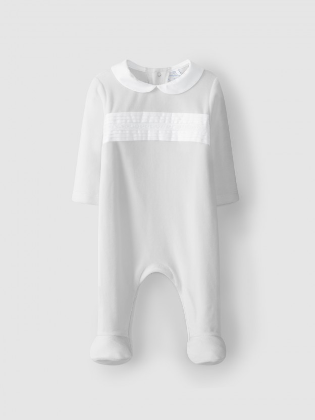 Velvet babygrow embroidered stars Velvet babygrow embroidered stars