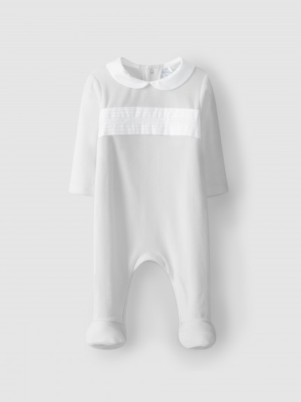 Velvet babygrow embroidered stars