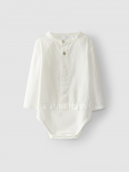 Body-camisa de linho Body-camisa de linho