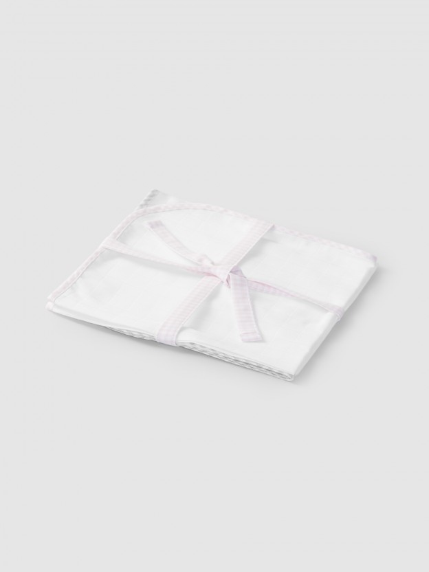 Pack of two vichy burping cloths Pack of two vichy burping cloths