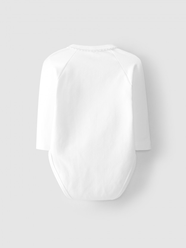 Crossover bodysuit with ribbon detail Crossover bodysuit with ribbon detail
