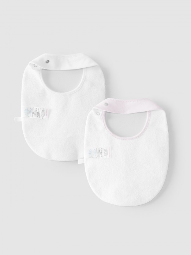 Pack de duas babetes lisas Pack de duas babetes lisas