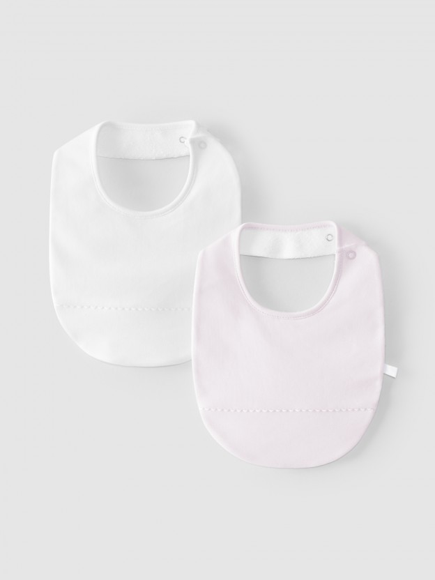 Pack de duas babetes lisas Pack de duas babetes lisas