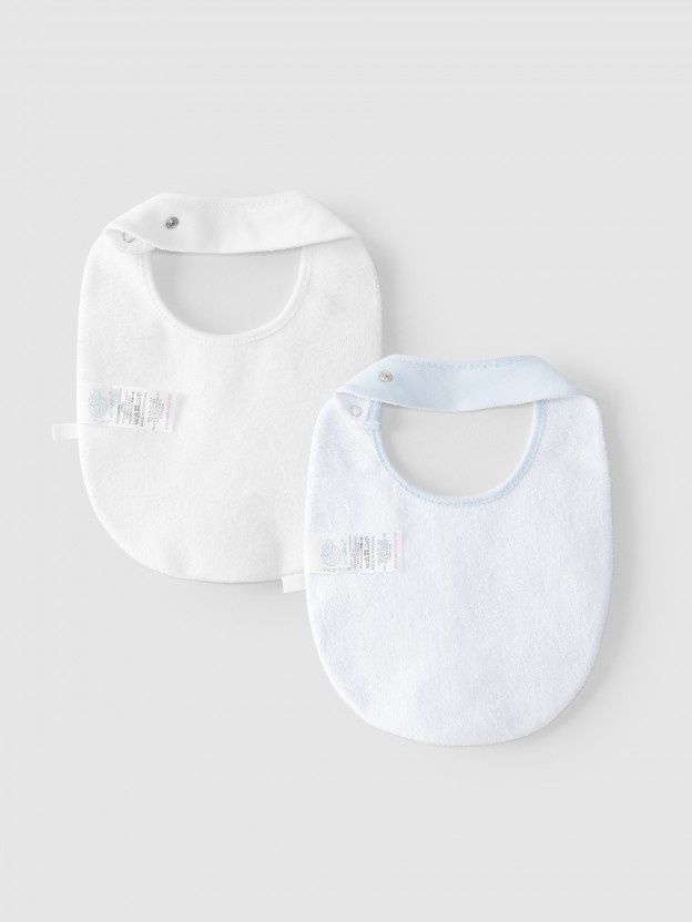 Pack de dos baberos lisos Pack de dos baberos lisos