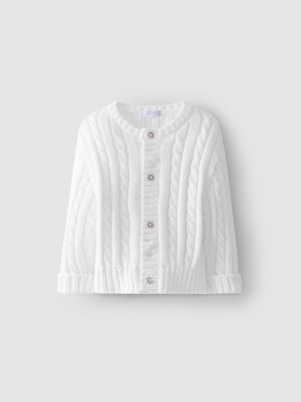 Braided jersey cardigan