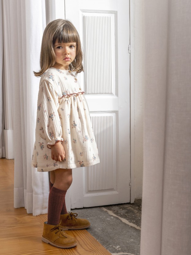 Textured cotton dress