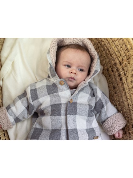 Plaid coat with fur Plaid coat with fur