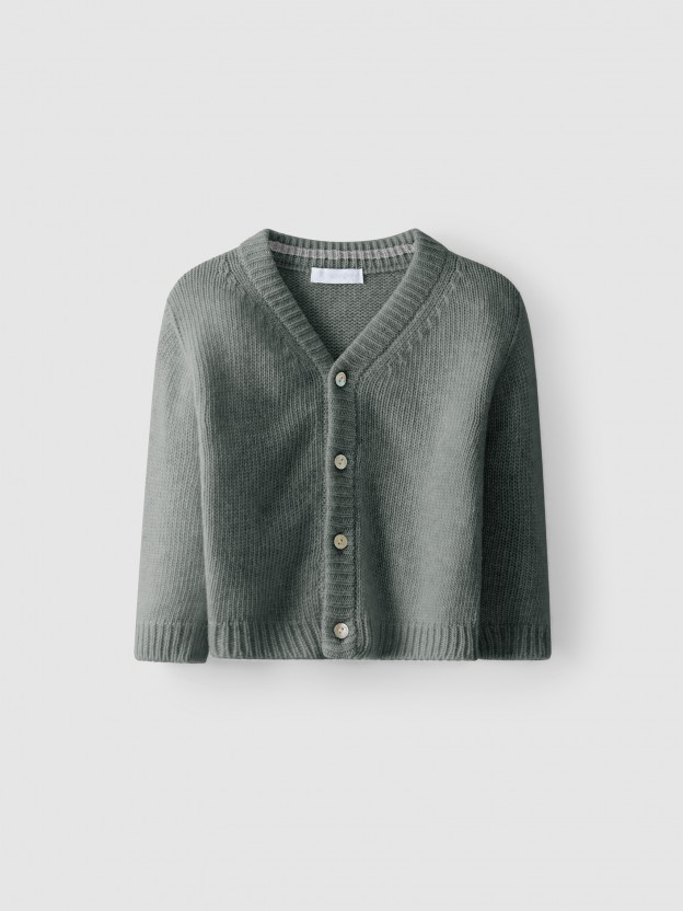 Gilet tricot� col en V