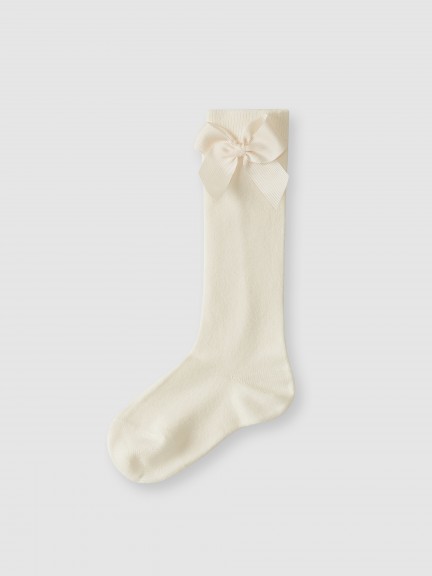 Knee-high socks with grossgrain side bow Cóndor Knee-high socks with grossgrain side bow Cóndor
