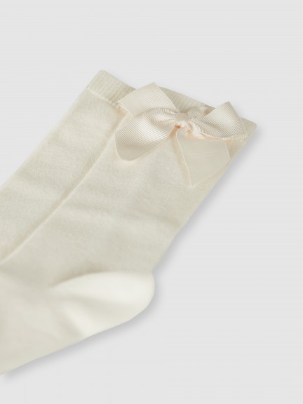Knee-high socks with grossgrain side bow Cóndor Knee-high socks with grossgrain side bow Cóndor