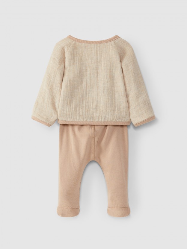 Conjunto de jersey y pantalón de muselina Conjunto de jersey y pantalón de muselina
