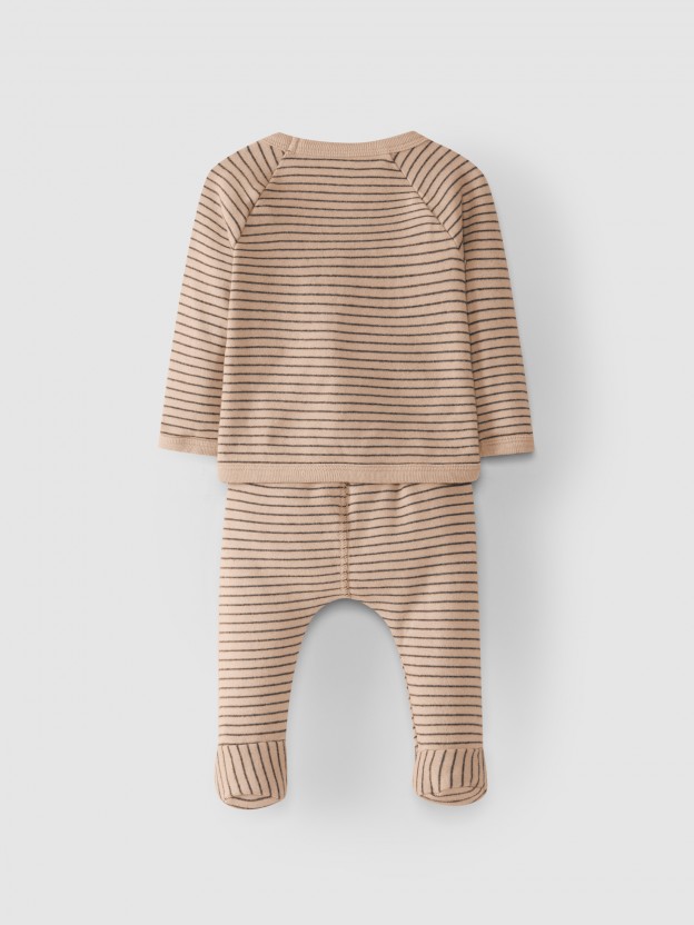 Cotton jersey sweater and pants set printed Cotton jersey sweater and pants set printed