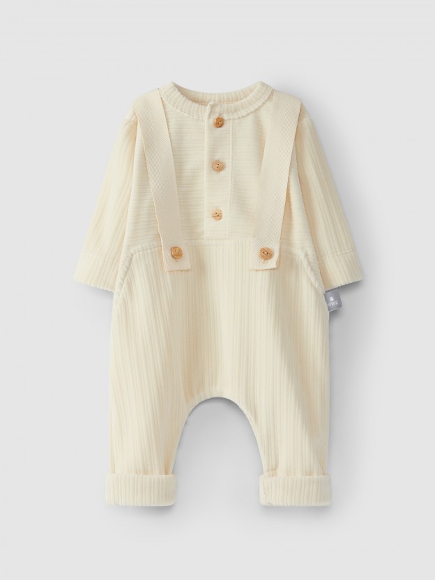 Romper in ribbed velvet jersey