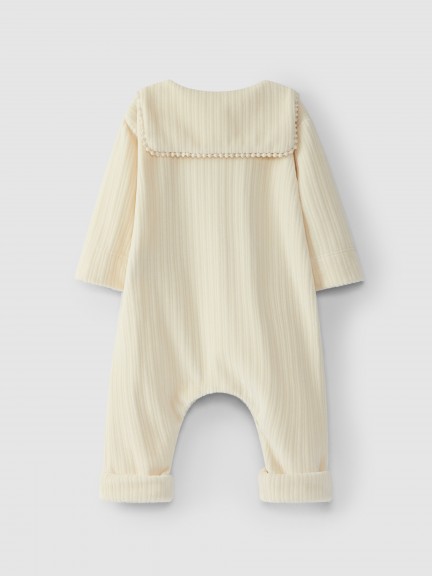 Romper round neck with knitted effect Romper round neck with knitted effect