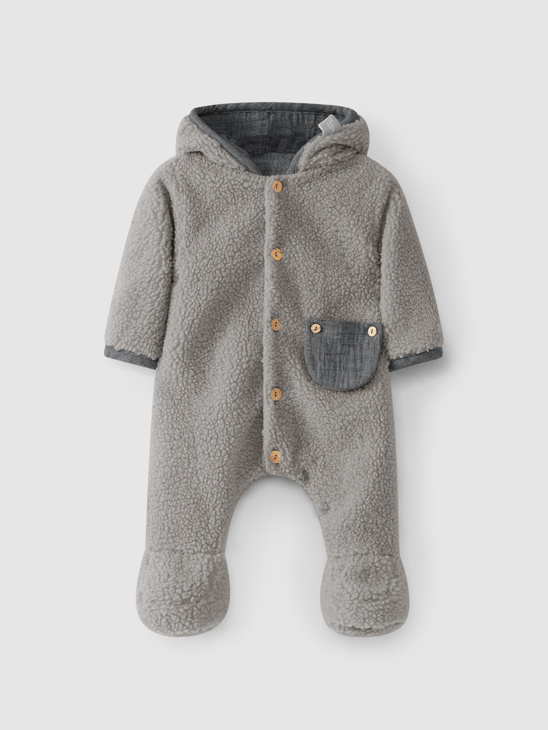 Fur snowsuit with hood