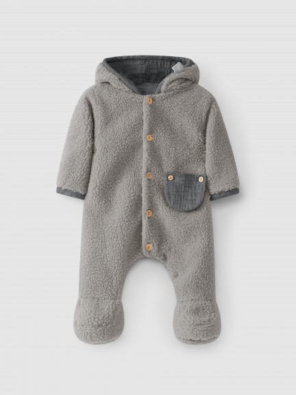 Fur snowsuit with hood Fur snowsuit with hood