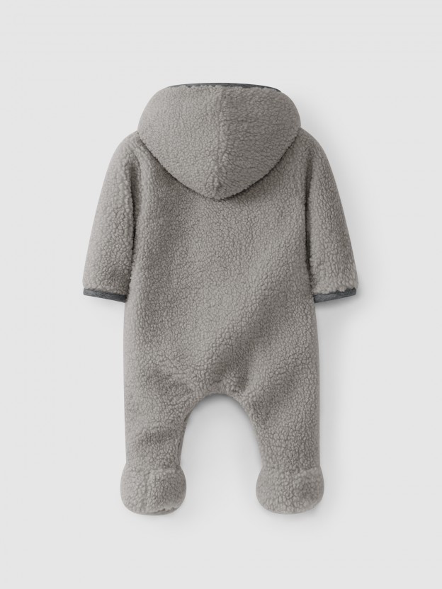 Fur snowsuit with hood Fur snowsuit with hood