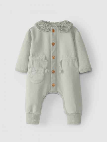 Romper with fur collar Romper with fur collar