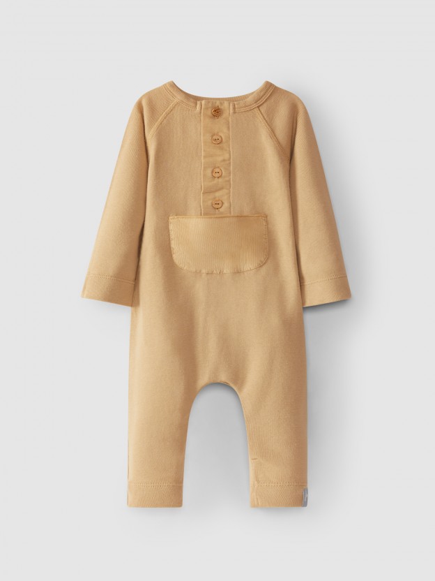 Romper carded jersey with pocket Romper carded jersey with pocket