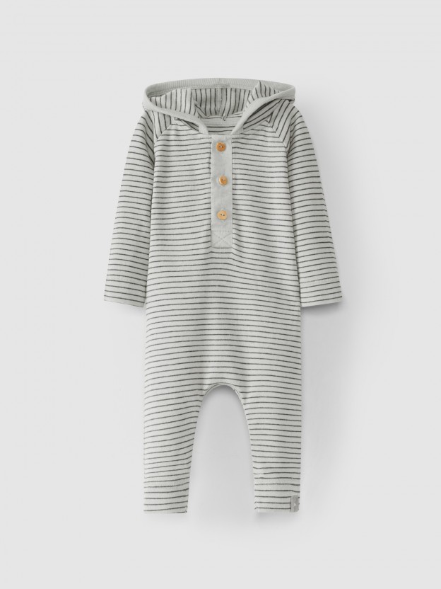 Ensemble imprim� � capuche coton biologique