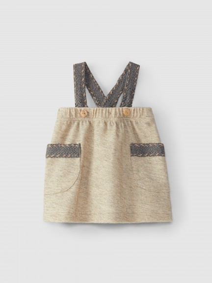 Saia de al�as com bolsos em felpa com l�