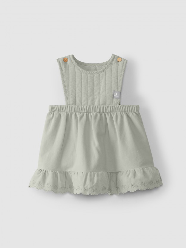 Robe en peluche avec broderie anglaise Robe en peluche avec broderie anglaise