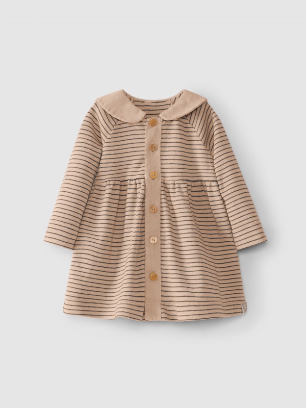 Vestido riscas algod�o org�nico