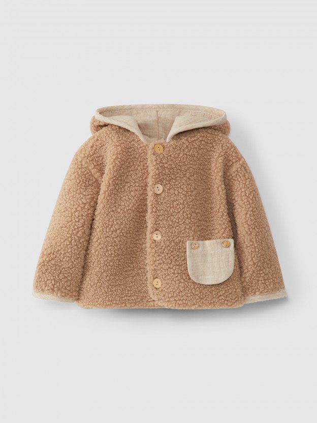 Gilet en fourrure à capuche Gilet en fourrure à capuche