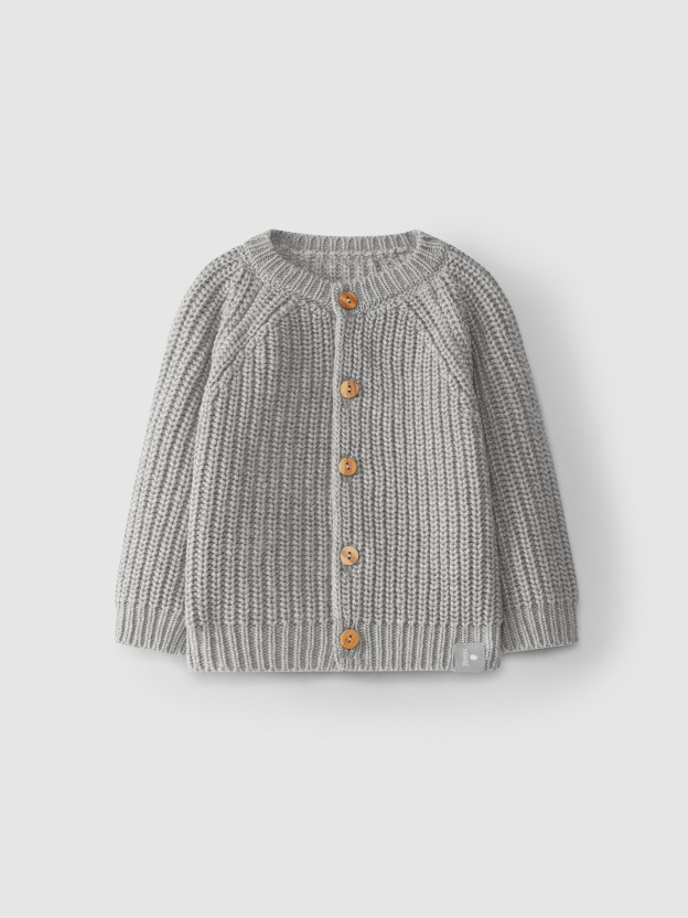 Gilet tricot� � col rond