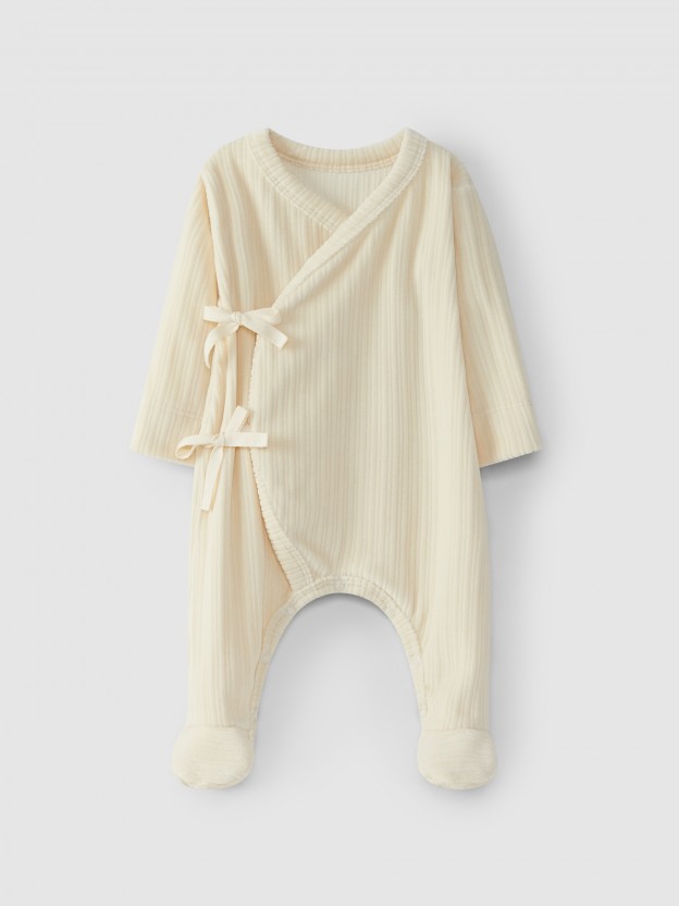 Babygrow en maille de velours cannel�