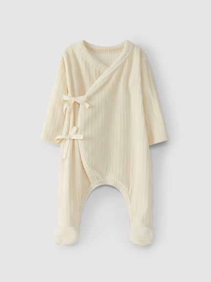 Babygrow in ribbed velvet jersey