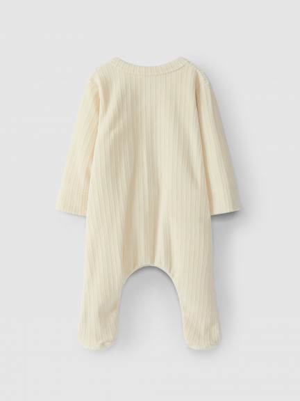 Babygrow in ribbed velvet jersey Babygrow in ribbed velvet jersey
