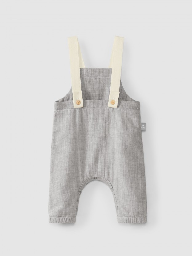 Dungarees in four-layer muslin Dungarees in four-layer muslin