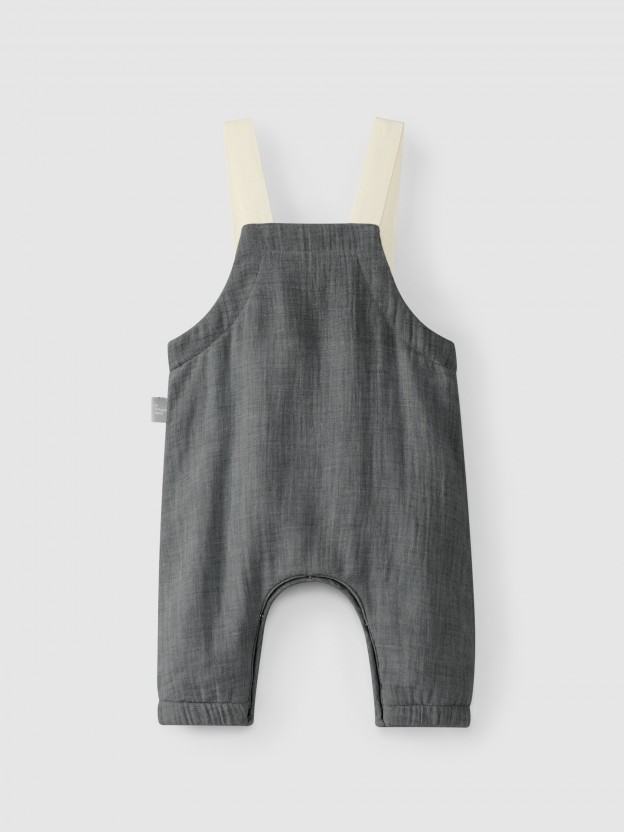 Dungarees in four-layer muslin Dungarees in four-layer muslin