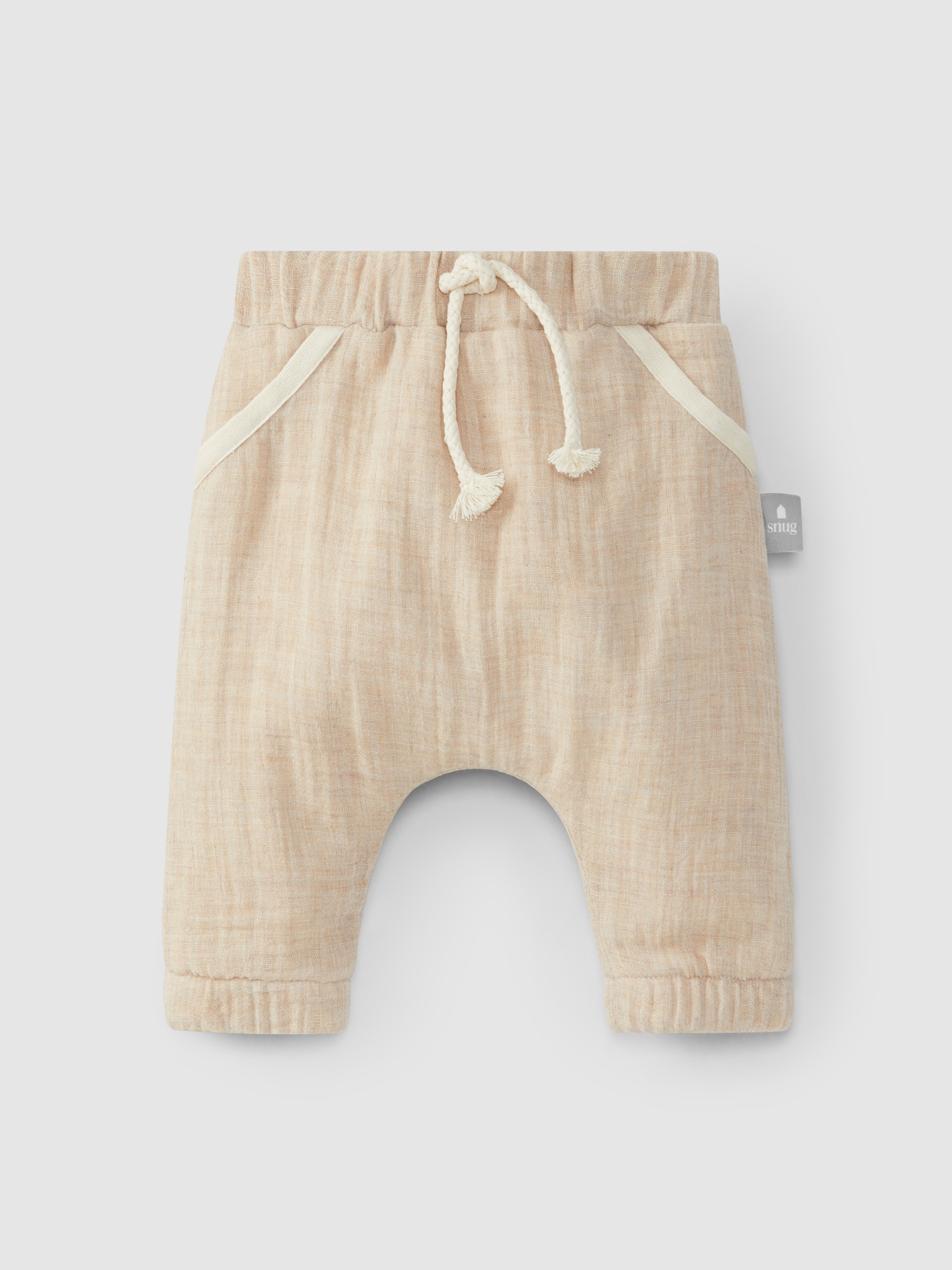 Pantalón pull-up de muselina de cuatro hojas