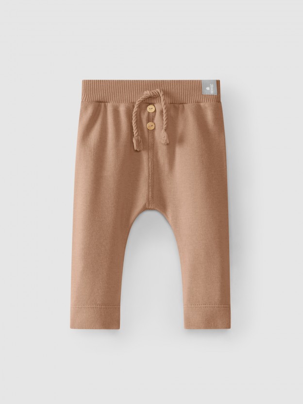 Leggings em malha cardada Leggings em malha cardada