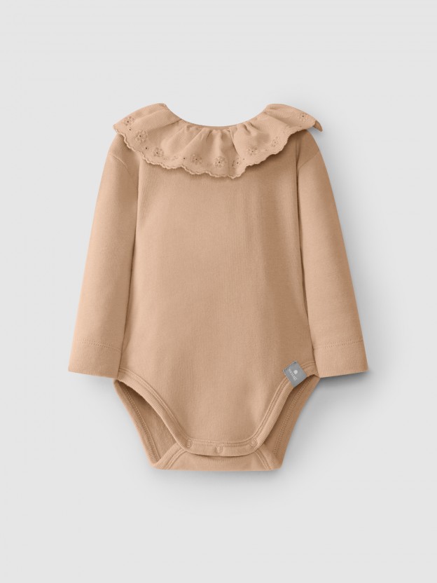 Body avec col en broderie anglaise Body avec col en broderie anglaise